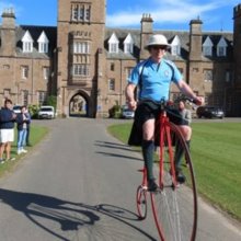 GLENALMOND PARENT TO CYCLE 175K ON PENNY FARTHING